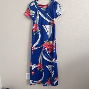 Hilo Hattie Hattie's Maxi Dress Hawaiian Floral Resort Hibiscus